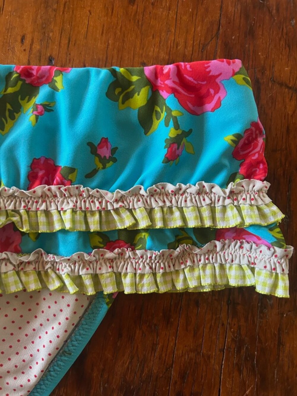 Vintage Betsey Johnson Red Roses floral Print Bikini Set - Picture 5 of 7